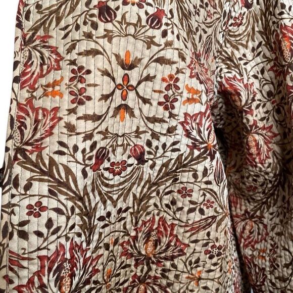 Womens Reversible Quilted Kantha Weave Jacket 1X Mosaic Tapestry Lightweight - Picture 5 of 5